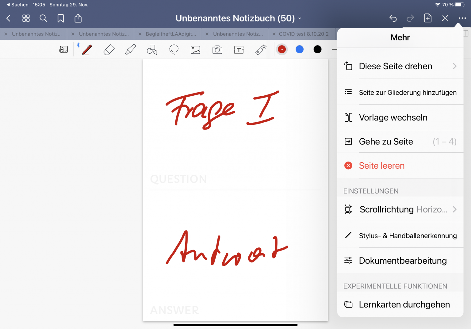 Lernkarten mit Goodnotes erstellen und abfragen. Bernd Sippel